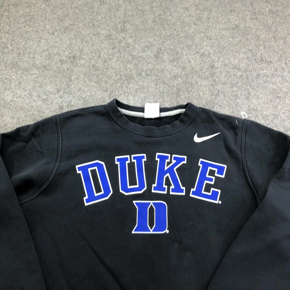 Duke Blue Devils Sweatshirt Mens Small Black NCAA Basketball Nike Crewneck